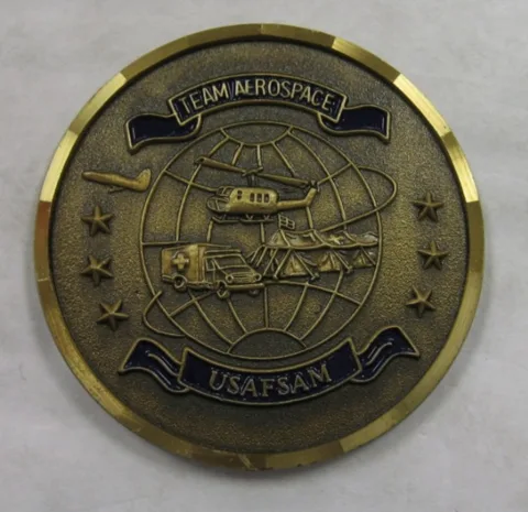 Bronze Team Aerospace challenge coin from the USAF School of Aerospace Medicine